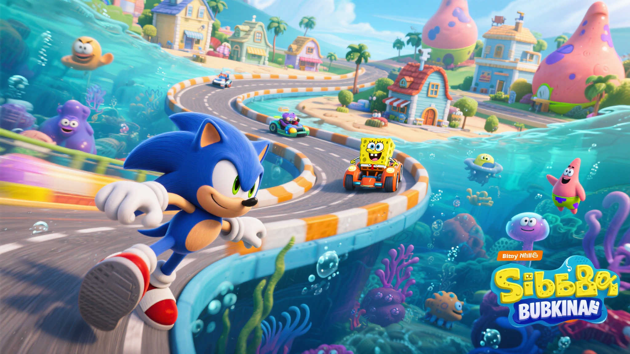 索尼克赛车与海绵宝宝跨界:全新地图登场! 索尼克赛车与海绵宝宝跨界:全新地图登场!